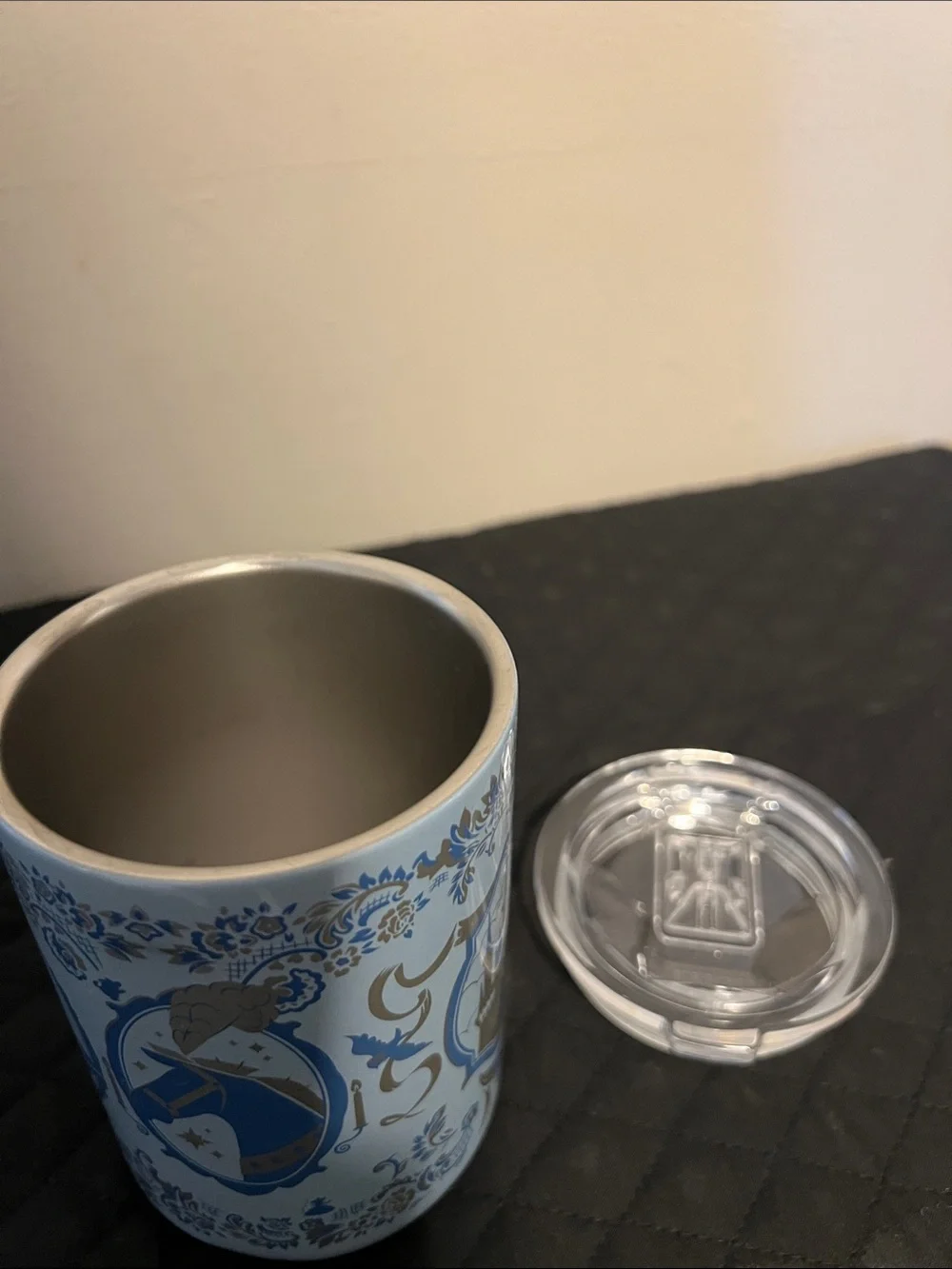 Corkcicle Light Blue and Navy Cinderella-Themed Travel Mug